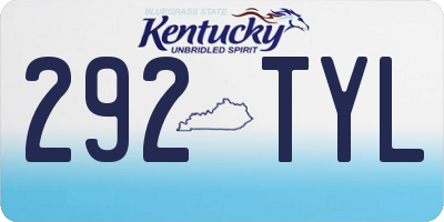 KY license plate 292TYL