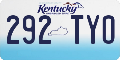KY license plate 292TYO