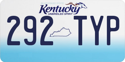 KY license plate 292TYP