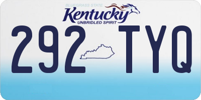 KY license plate 292TYQ