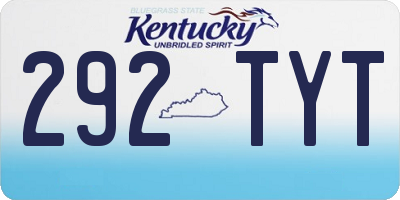 KY license plate 292TYT