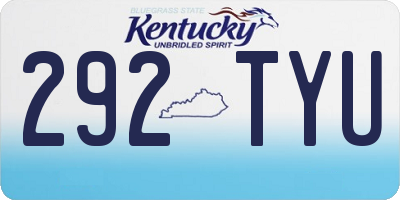 KY license plate 292TYU