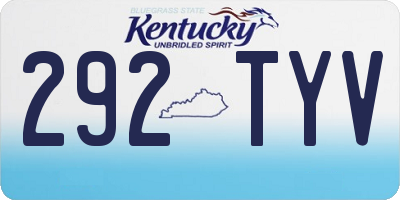 KY license plate 292TYV