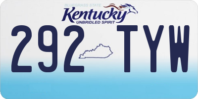 KY license plate 292TYW