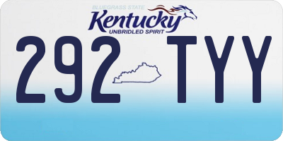 KY license plate 292TYY