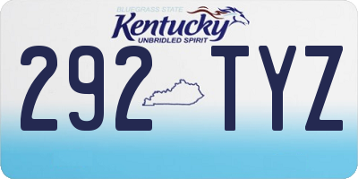KY license plate 292TYZ