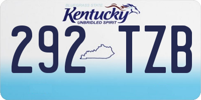 KY license plate 292TZB