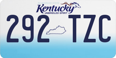 KY license plate 292TZC
