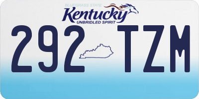 KY license plate 292TZM
