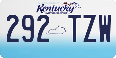 KY license plate 292TZW