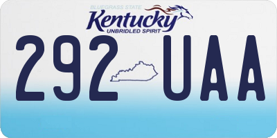 KY license plate 292UAA