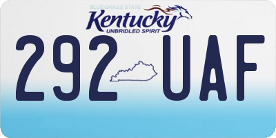 KY license plate 292UAF