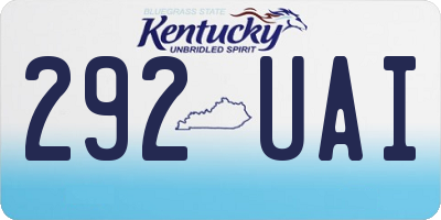 KY license plate 292UAI