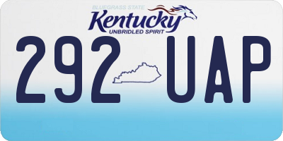 KY license plate 292UAP