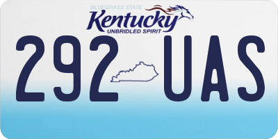 KY license plate 292UAS