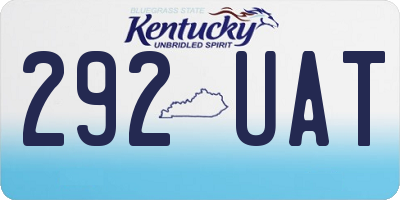 KY license plate 292UAT