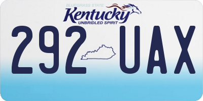 KY license plate 292UAX