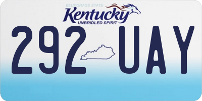 KY license plate 292UAY