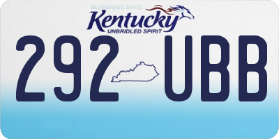 KY license plate 292UBB