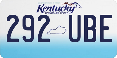 KY license plate 292UBE