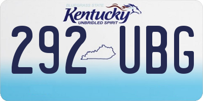 KY license plate 292UBG