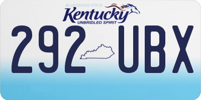 KY license plate 292UBX