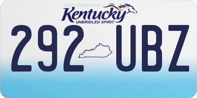 KY license plate 292UBZ