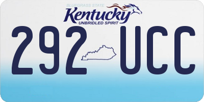 KY license plate 292UCC