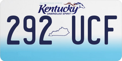 KY license plate 292UCF