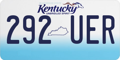 KY license plate 292UER
