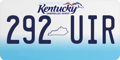 KY license plate 292UIR