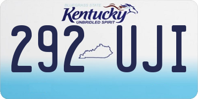 KY license plate 292UJI