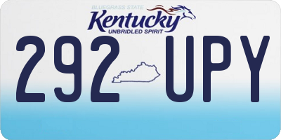 KY license plate 292UPY