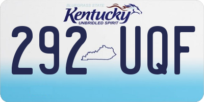 KY license plate 292UQF