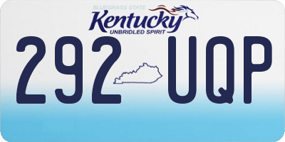 KY license plate 292UQP