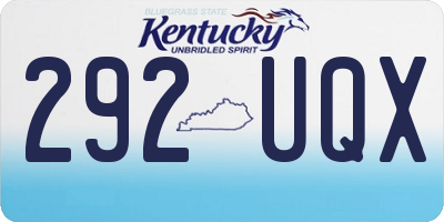 KY license plate 292UQX