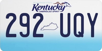 KY license plate 292UQY