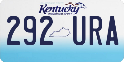 KY license plate 292URA