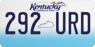KY license plate 292URD