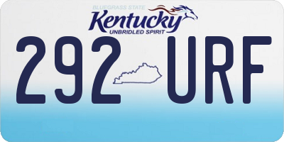 KY license plate 292URF