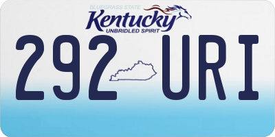 KY license plate 292URI