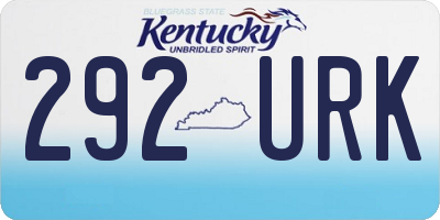 KY license plate 292URK