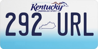KY license plate 292URL