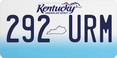 KY license plate 292URM