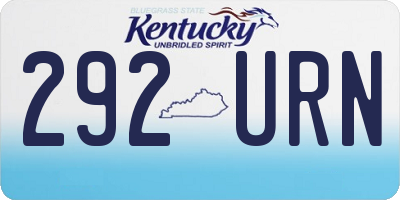 KY license plate 292URN