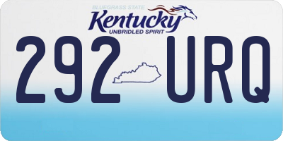 KY license plate 292URQ
