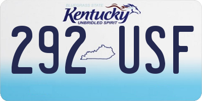 KY license plate 292USF