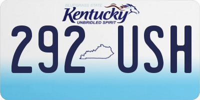 KY license plate 292USH
