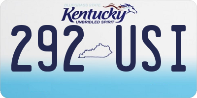 KY license plate 292USI