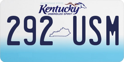 KY license plate 292USM